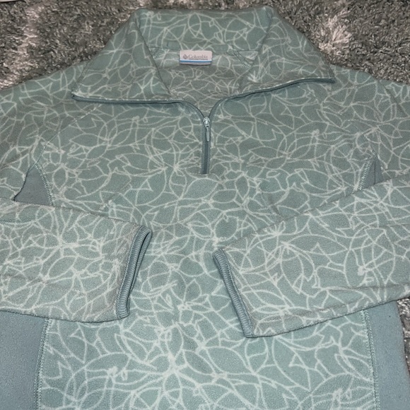 COLUMBIA pullover half zip fleece sweater women’s sz Small light teal 💚💙 EUC - Picture 4 of 11